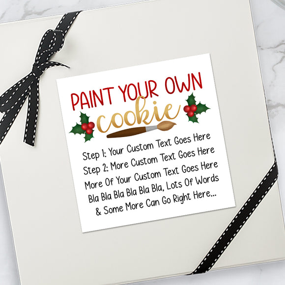 Paint Your Own Cookie (Holly Berries) - Custom Stickers