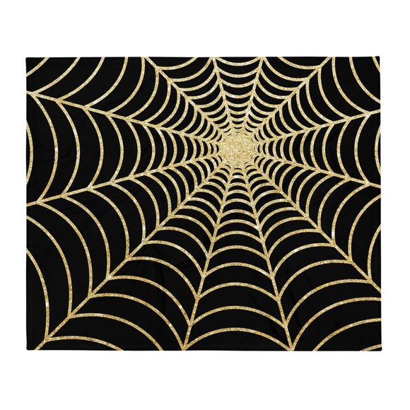 Spiderwebs (Faux Glitter) - Throw Blanket