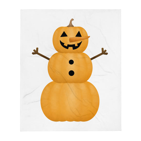 Pumpkin Snowman - Throw Blanket