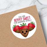 You Are Berry Sweet For Shopping Small (Chocolate Covered Strawberry) - Stickers