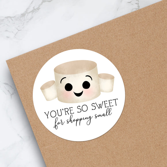You're So Sweet For Shopping Small (Marshmallow) - Stickers