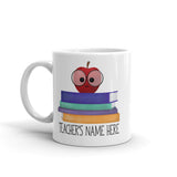 Teacher's Apple And Books - Custom Text Mug