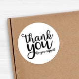 Thank You For Your Support (Bold Script Watercolor) - Stickers