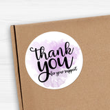 Thank You For Your Support (Bold Script Watercolor) - Stickers