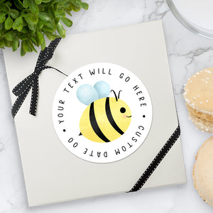 Happy Bumblebee (Circular Text) - Custom Stickers