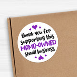 Thank You For Supporting This Mama-Owned Small Business (Hearts) - Stickers