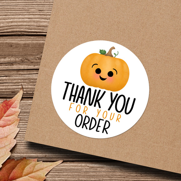 Thank You For Your Order (Happy Pumpkin) - Stickers