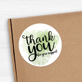 Thank You For Your Support (Bold Script Watercolor) - Stickers