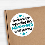 Thank You For Supporting This Mama-Owned Small Business (Hearts) - Stickers