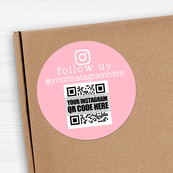 Follow Us With Your Instagram QR Code (Gradient Background) - Custom Stickers