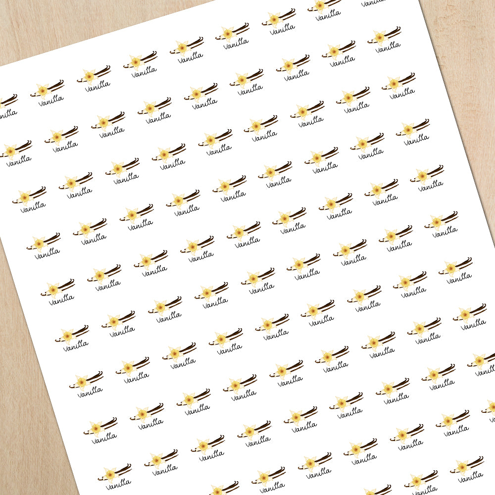 Vanilla With Text (Flavor) - Mini Stickers – A Little Leafy