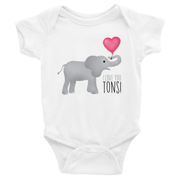 I Love You Tons (Elephant) - Baby Bodysuit