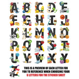 Letters Of The Alphabet (You Choose The 6 Letters) - Stickers