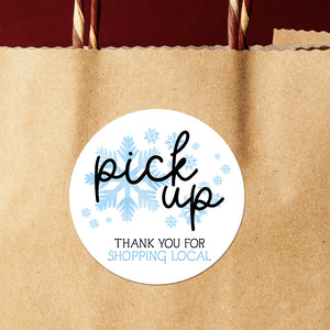 Pick Up Thank You For Shopping Local (Snowflakes) - Stickers