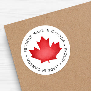 Proudly Made In Canada (Circular Text) - Stickers