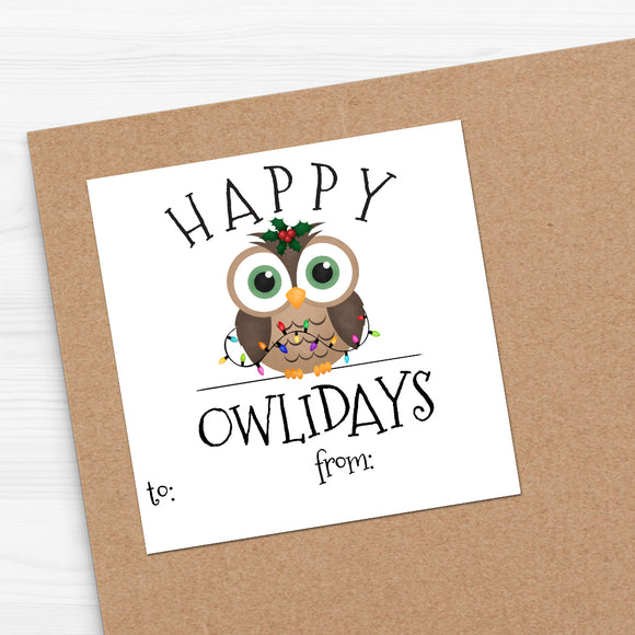 Happy Owlidays (Gift Tag) - Stickers