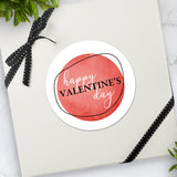 Happy Valentine's Day (Wavy Outline & Circle) - Stickers