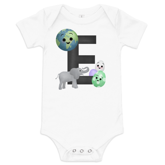 Letter E (Alphabet) - Baby Bodysuit