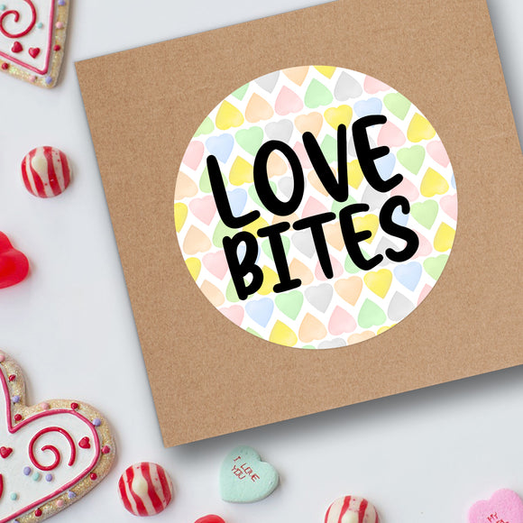 Love Bites (Candy Heart Pattern) - Stickers