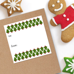 Christmas Tree Pattern (Gift Tag) - Stickers