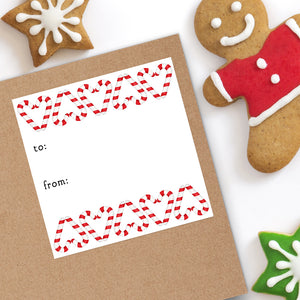 Candy Cane Pattern (Gift Tag) - Stickers