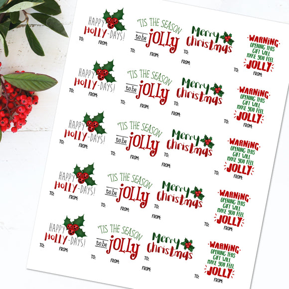 Red And Green Holiday Mix (Gift Tag) - Stickers