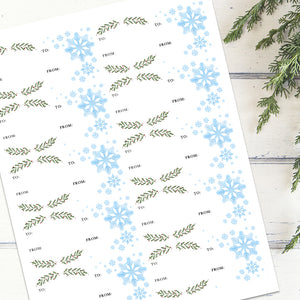 Snowflakes & Holiday Garland Mix (Gift Tag) - Stickers