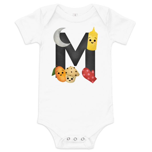 Letter M (Alphabet) - Baby Bodysuit