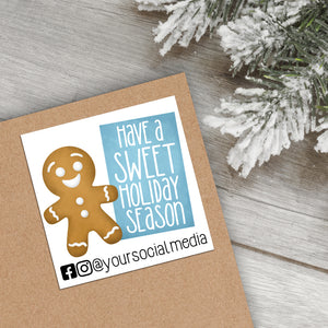 Have A Sweet Holiday Season With Social Media (Gingerbread Cookie) - Custom Stickers