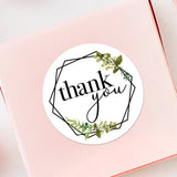 Thank You (Geometric Floral Wreath) - Stickers