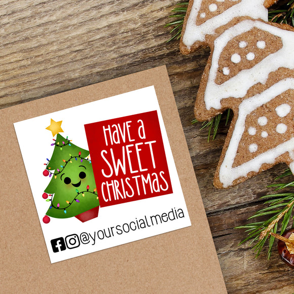 Have A Sweet Christmas With Social Media (Christmas Tree) - Custom Stickers