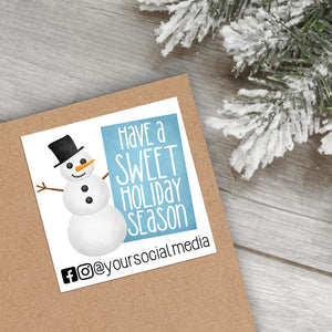 Have A Sweet Holiday Season With Social Media (Snowman) - Custom Stickers