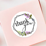 Thank You (Geometric Floral Wreath) - Stickers