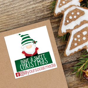 Have A Sweet Christmas With Social Media (Gnome) - Custom Stickers