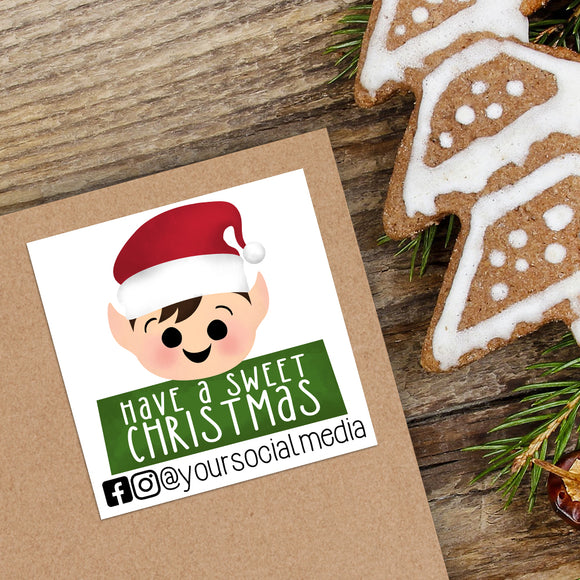 Have A Sweet Christmas With Social Media (Elf) - Custom Stickers