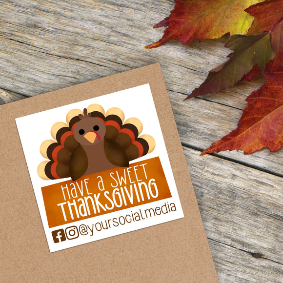 Have A Sweet Thanksgiving With Social Media (Turkey) - Custom Stickers