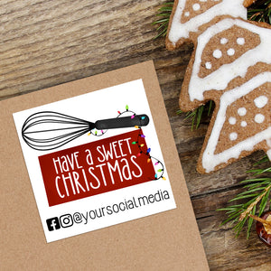 Have A Sweet Christmas With Social Media (Whisk) - Custom Stickers