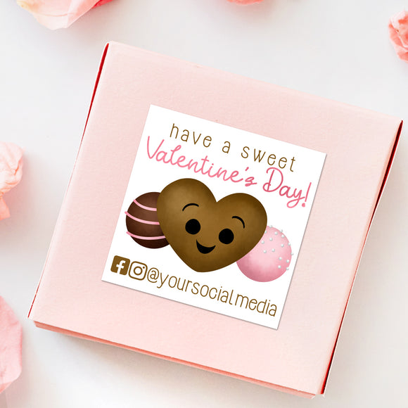 Have A Sweet Valentine's Day With Social Media (Chocolate) - Custom Stickers