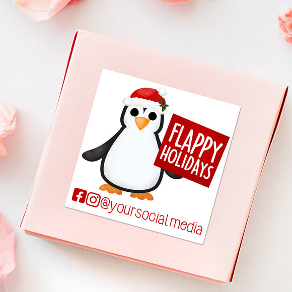 Flappy Holidays With Social Media (Penguin) - Custom Stickers