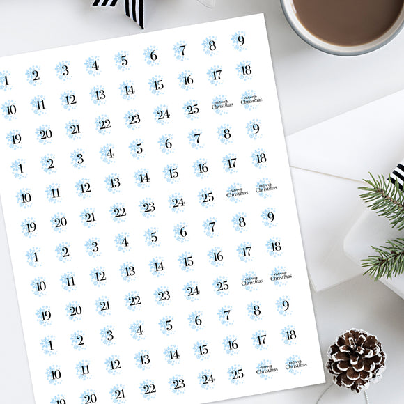 Advent Calendar 25 Days (Snowflakes) - Mini Stickers