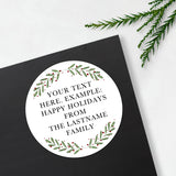 Holiday Garland and Berries (Your Text) - Custom Stickers