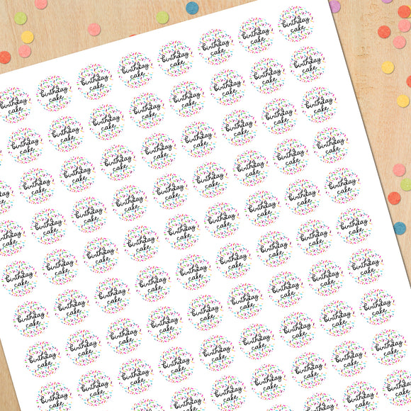 Birthday Cake Sprinkles Image (Flavor) - Mini Stickers