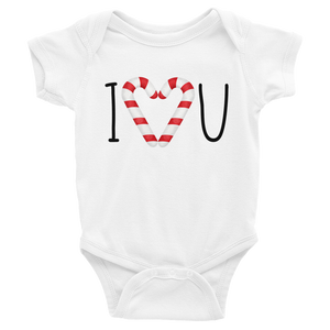 I Love You (Candy Cane Heart) - Baby Bodysuit