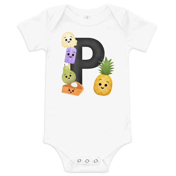 Letter P (Alphabet) - Baby Bodysuit