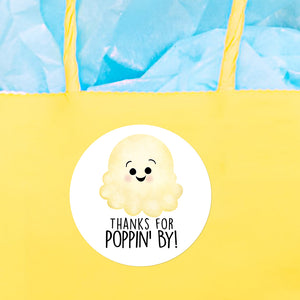 Thanks For Poppin' By (Popcorn) - Stickers