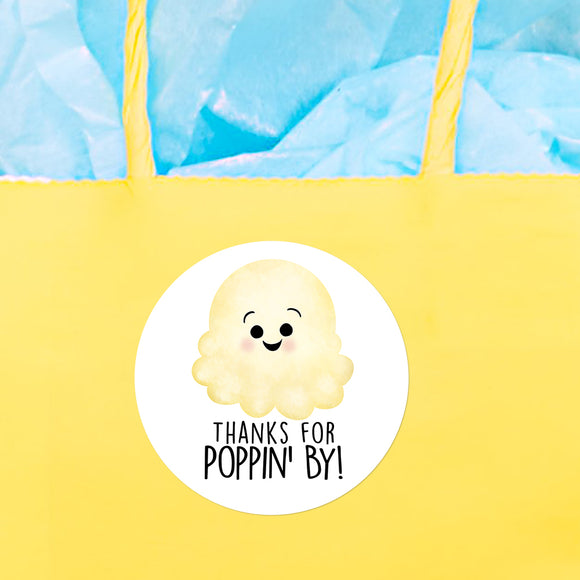 Thanks For Poppin' By (Popcorn) - Stickers