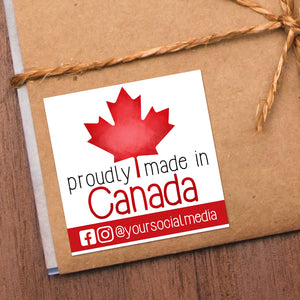 Proudly Made In Canada (Social Media) - Custom Stickers