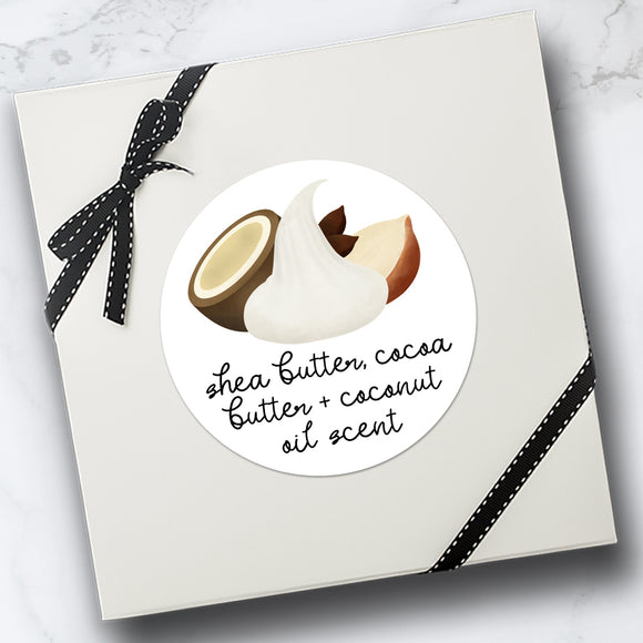 Shea Butter Sticker Shea Butter, Cocoa Butter & Coconut Oil Scent - Stickers – A Little Leafy