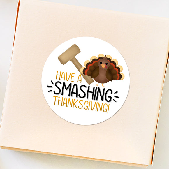 Have A Smashing Thanksgiving (Smash Cake Hammer) - Stickers
