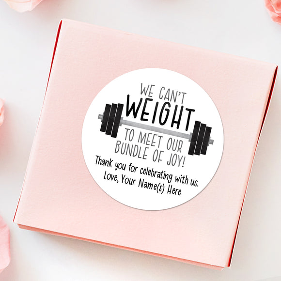 We Can't Weight To Meet Our Bundle Of Joy - Custom Stickers
